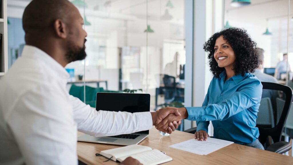 Woman meeting for job interview