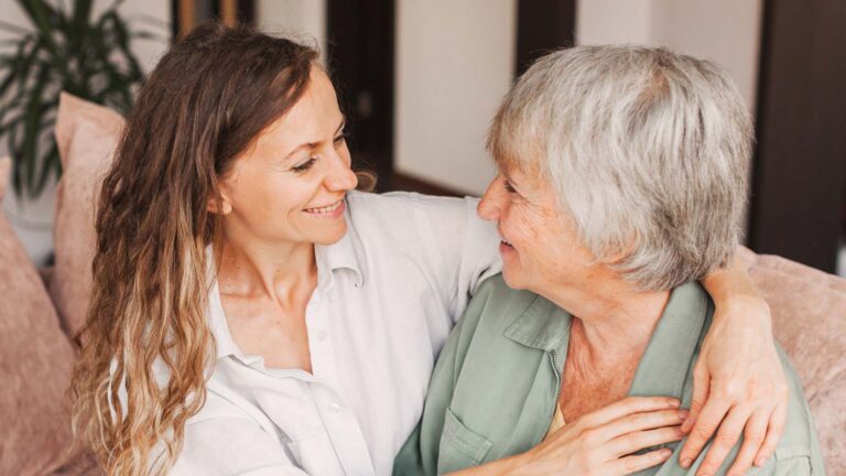 woman with mother