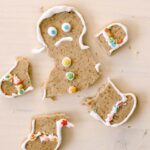 Broken holiday cookie frowning