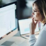 Woman working in tech job
